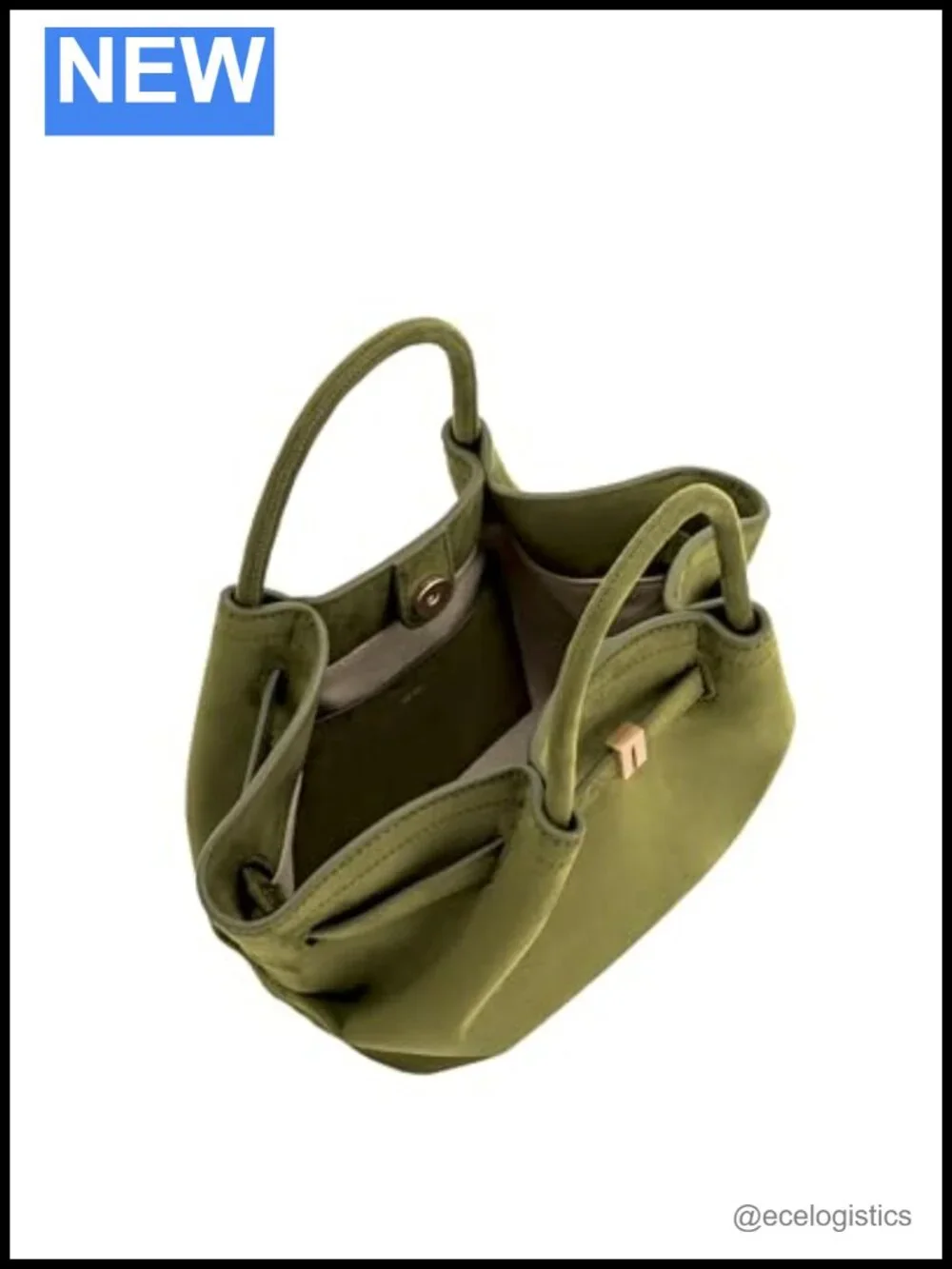 Faux Suede Mini Tote Bag with Magnetic Snap Closure
